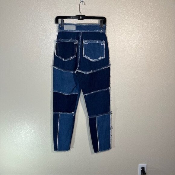 Maniere De Voir Jeans Womens 4 Patchwork Denim Multi Raw - Picture 4 of 5